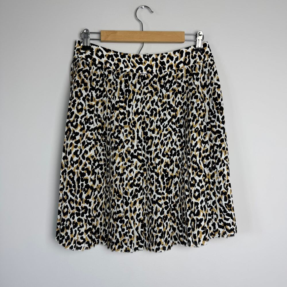 J. Crew Factory Women's Pleated Animal Print Mini Skirt NEW Size 8